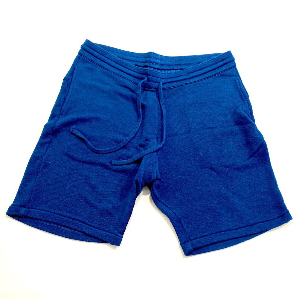 Majestic Filatures French Terry Deluxe Teeshirt Blue Cotton Shorts, Size Medium